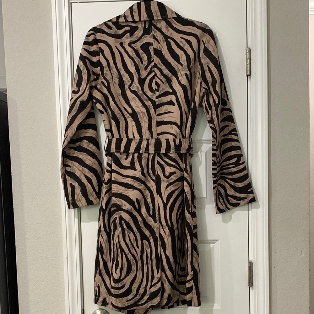 Samuel Dong Zebra Statement Trench Coat M - Picture 9 of 13